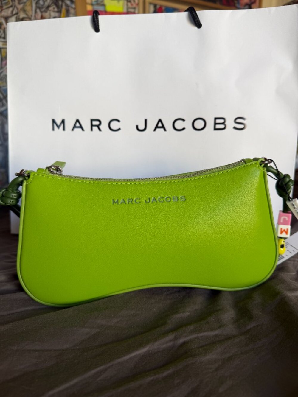 NWT Authentic Marc Jacobs Leather Lucky Charm Green Bag - Picture 4 of 16